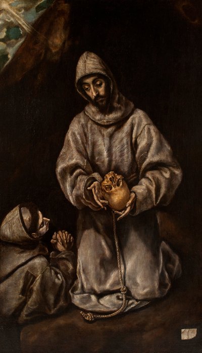 Saint François et frère Léon méditant sur la mort - El Greco